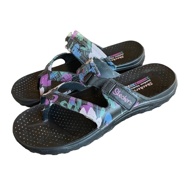 Skechers Raggae Trailway Sandals foamie rainforest pattern EUC size 8 - Picture 2 of 9